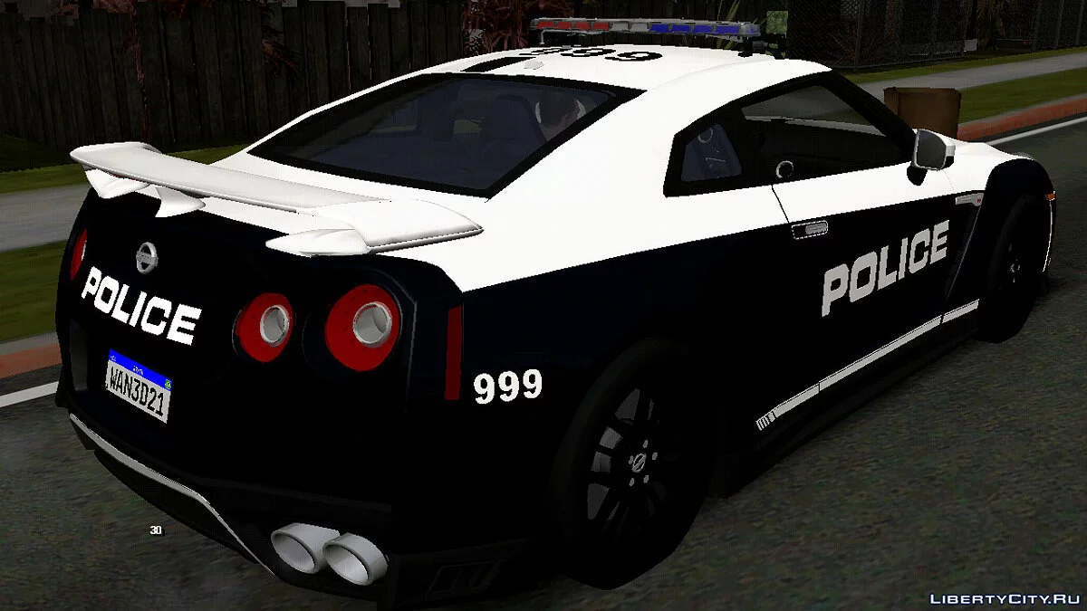 نيسان GTR R35 - الشرطة (DFF فقط) / GTA سان أندرياس (iOS، أندرويد)