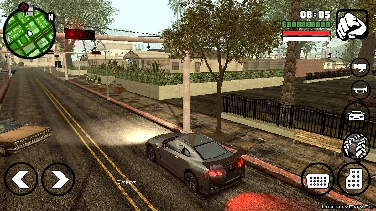 Nissan GT-R R35 + sons personalizados / GTA San Andreas (iOS, Android)