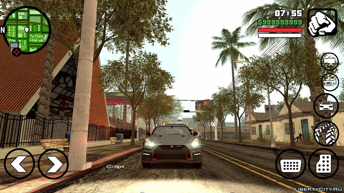 Nissan GT-R R35 + sons personalizados / GTA San Andreas (iOS, Android)