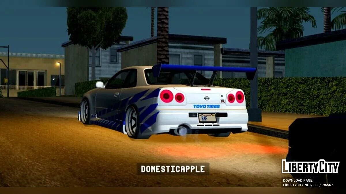 Nissan Skyline GT-R R34 de 1999 / GTA San Andreas (iOS, Android)