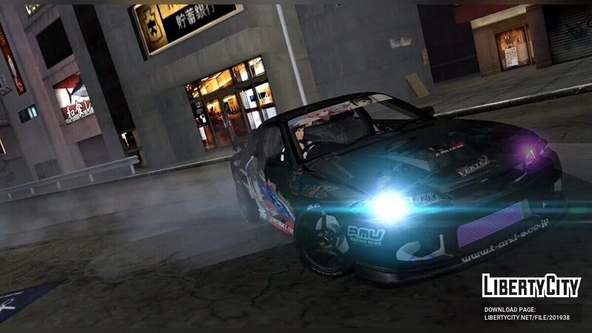Nissan Silvia S15 Itasha with drift settings / GTA San Andreas (iOS, Android)