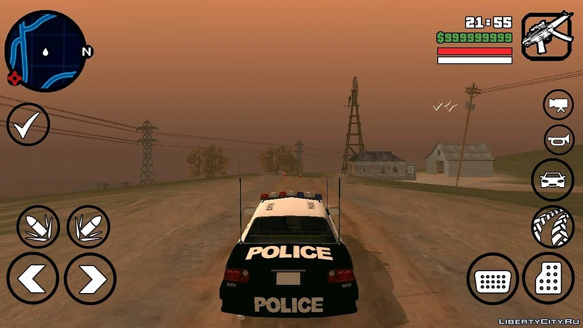 Carro de polícia de NFS:MW / GTA San Andreas (iOS, Android)