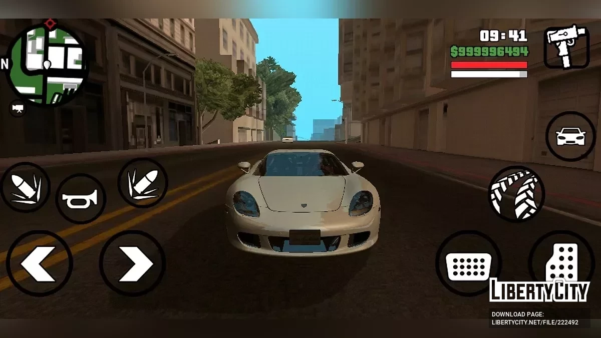 Porsche Carrera GT cop and racer from NFS Rivals / GTA San Andreas (iOS, Android)