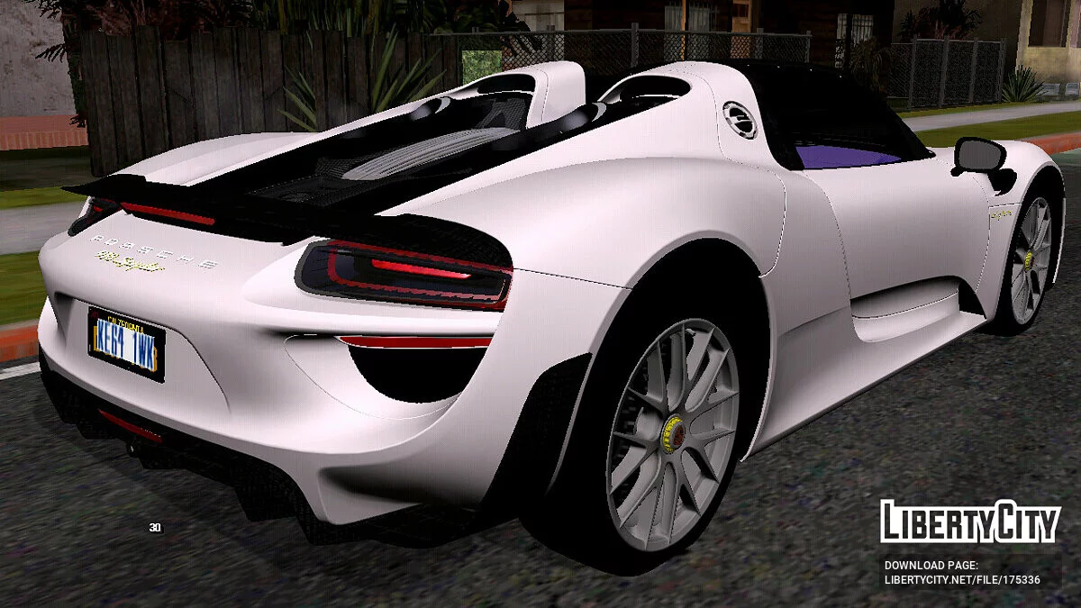 Porsche 918 Spyder Weissach Package 2015 (DFF only) / GTA San Andreas (iOS, Android)