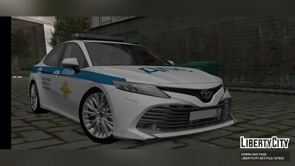 Toyota Camry XV70 3.5 - Polícia / GTA San Andreas (iOS, Android)