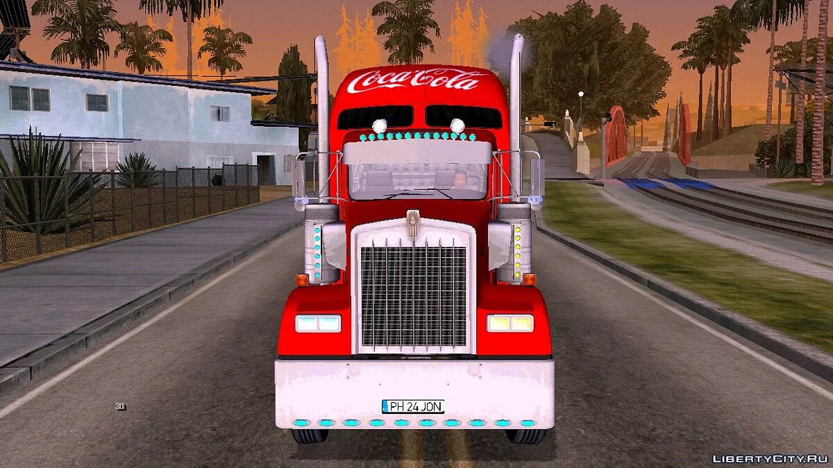 Kenworth W900 y remolque Coca Cola / GTA San Andreas (iOS, Android)