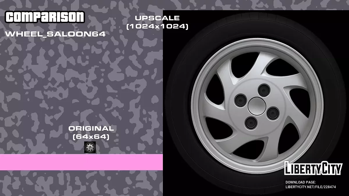 Güncellenmiş Tekerlekler (Yeniden İşleme) (Artık HD Tekerleklerle) / GTA Vice City