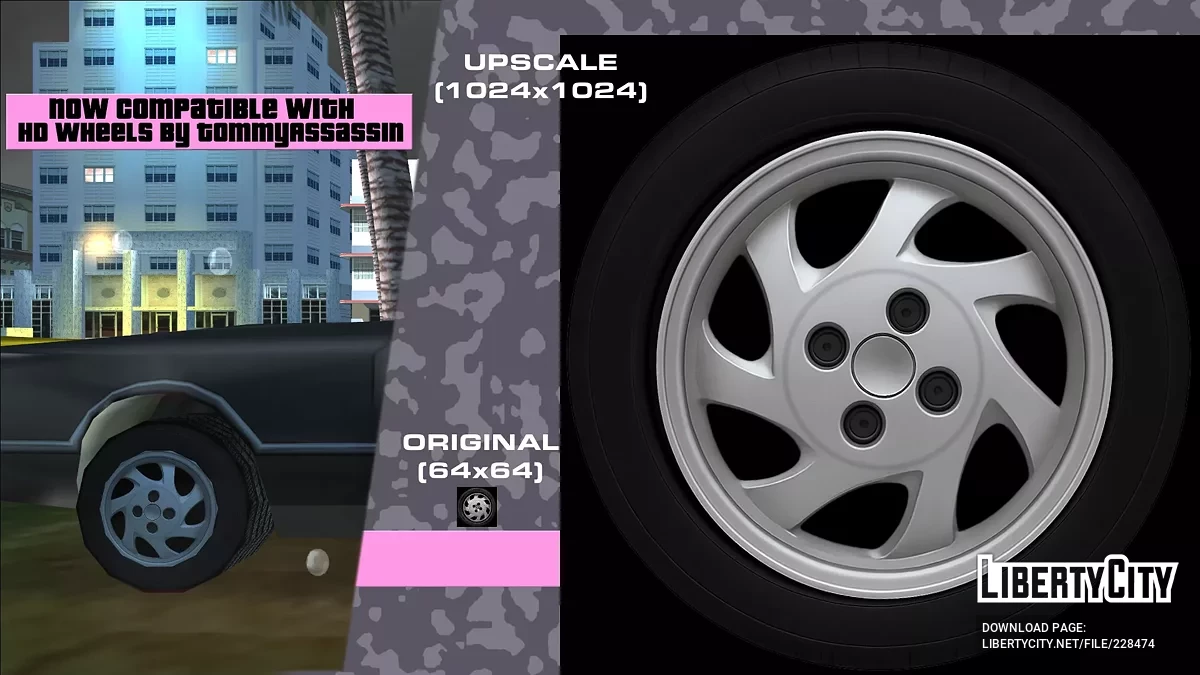 Güncellenmiş Tekerlekler (Yeniden İşleme) (Artık HD Tekerleklerle) / GTA Vice City