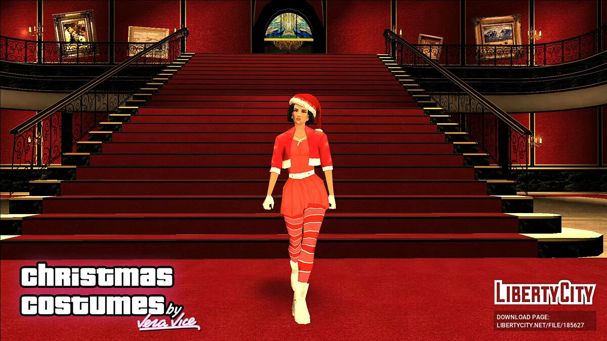 Різдвяні костюми для Томмі Версетті та Мерседес Кортез / GTA Vice City