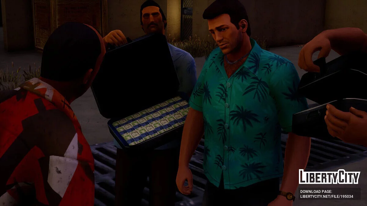 Tommy yang diperbarui dalam gaya klasik / GTA Vice City: The Definitive Edition