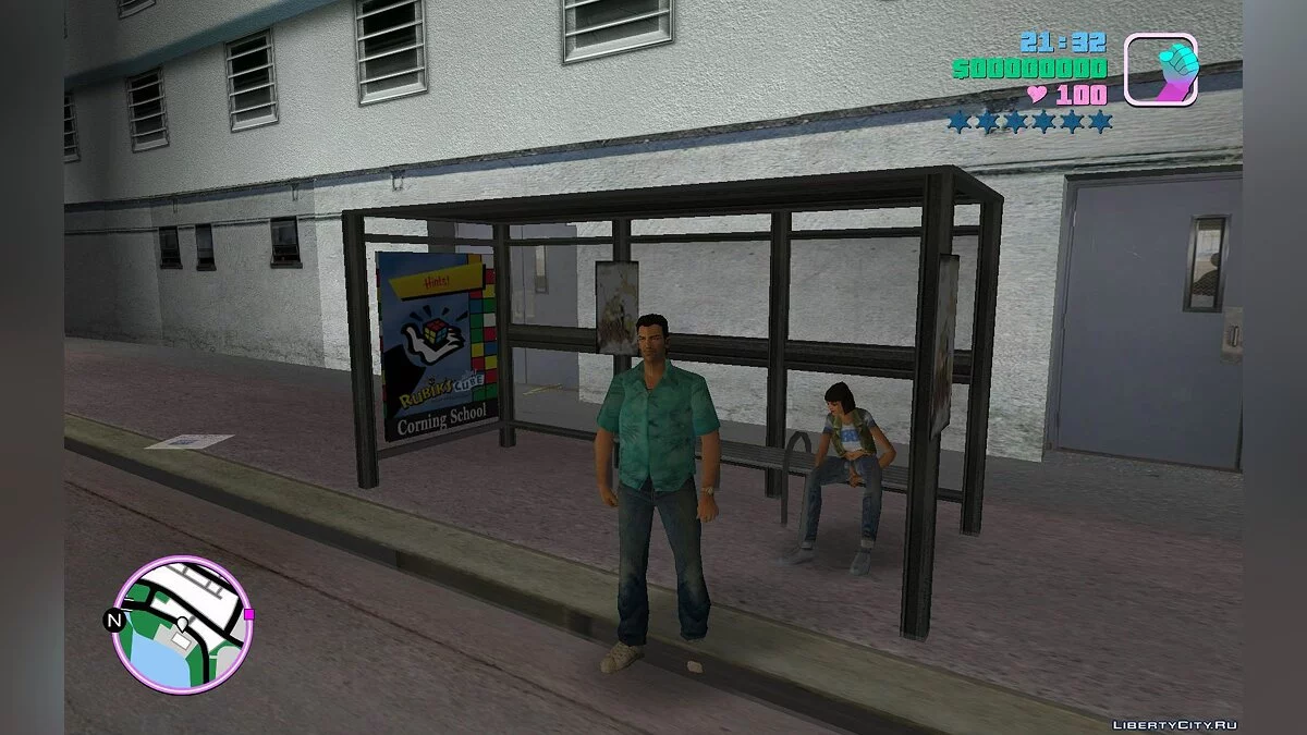 HQ VC Автобусна Зупинка v2 / GTA Vice City