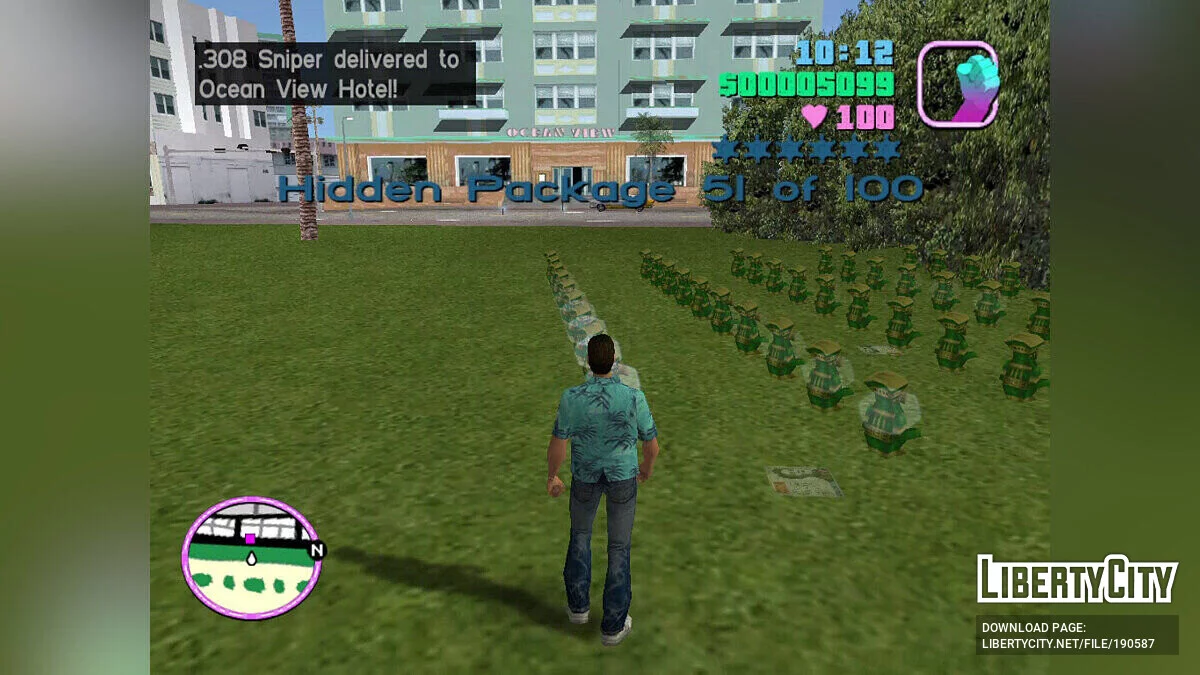 100 прихованих пакунків в одному місці / GTA Vice City