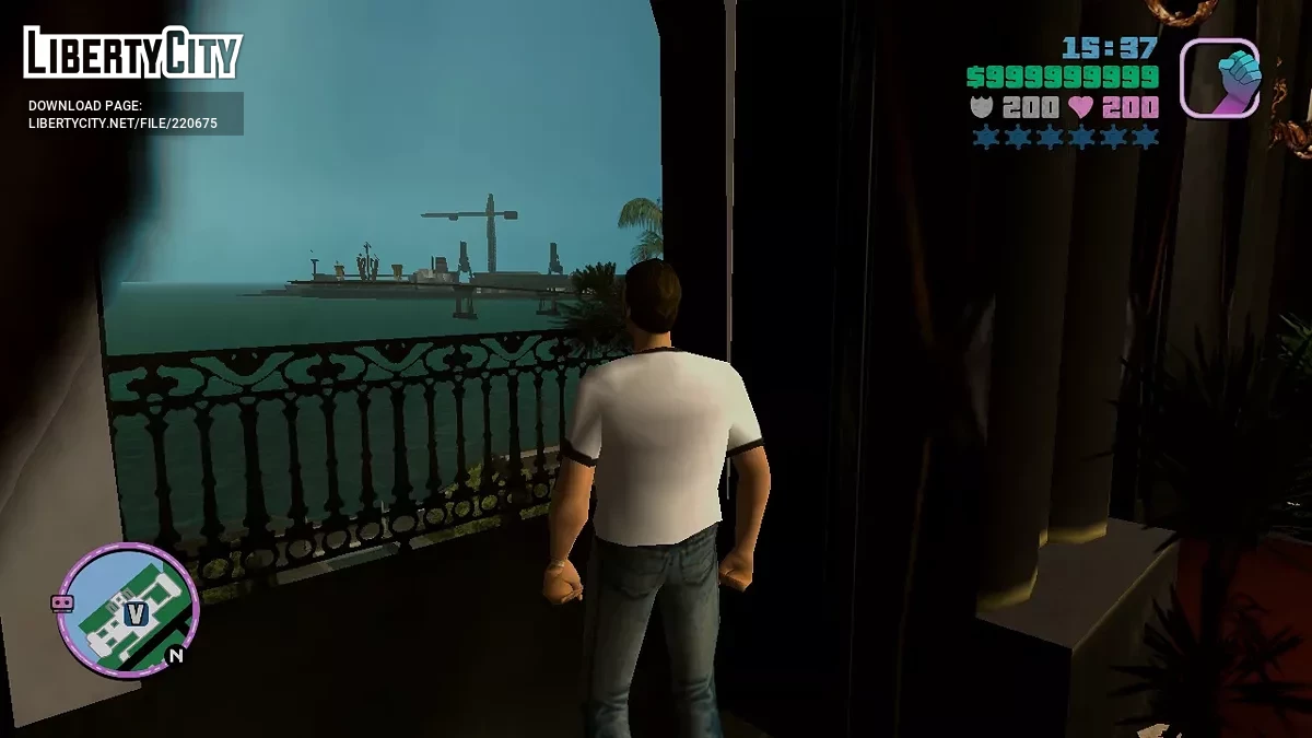 Balkon terlihat di dalam rumah Diaz/Tommy / GTA Vice City