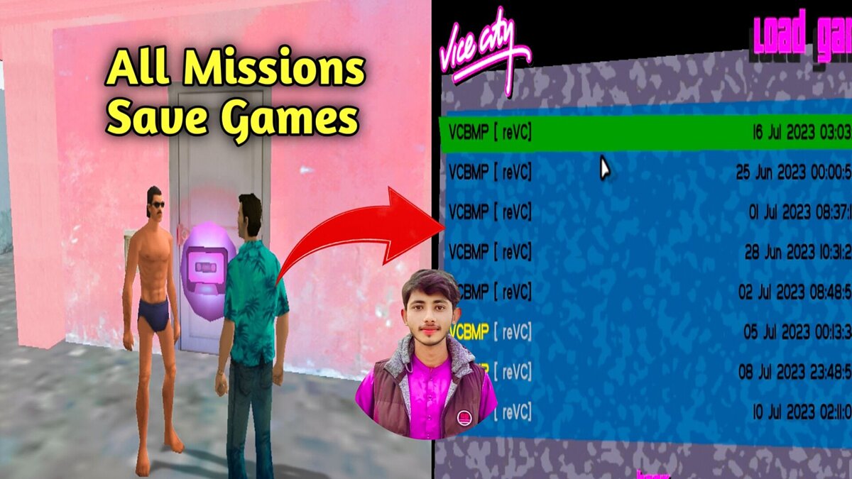 Save Vice City Big Mission Pack(reVC) All Missions Save Games for GTA Vice City