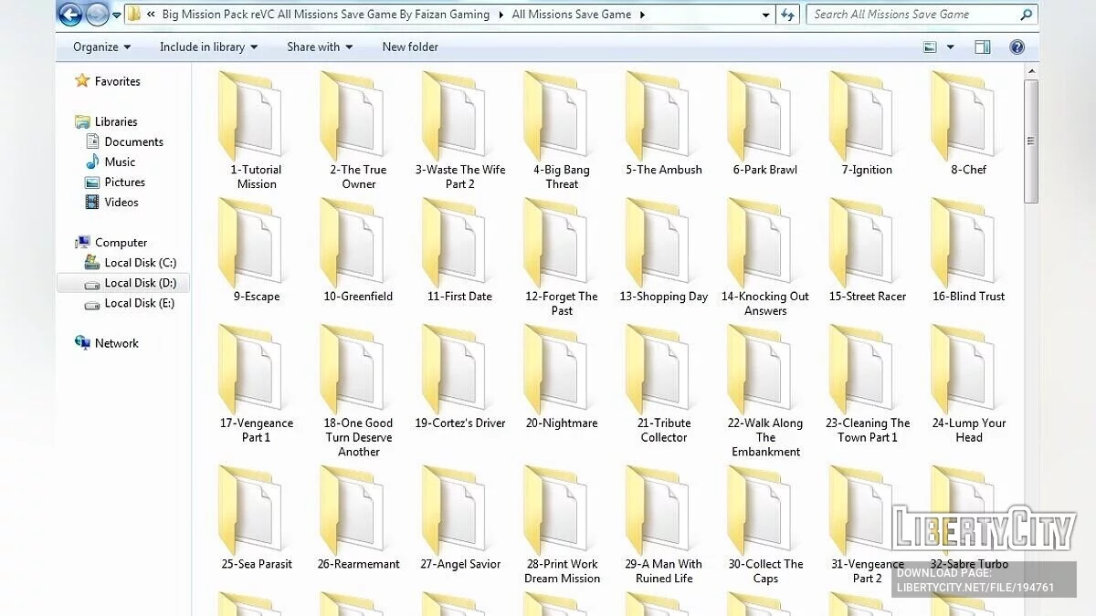 Vice City Big Mission Pack(reVC) All Missions Save Games / GTA Vice City