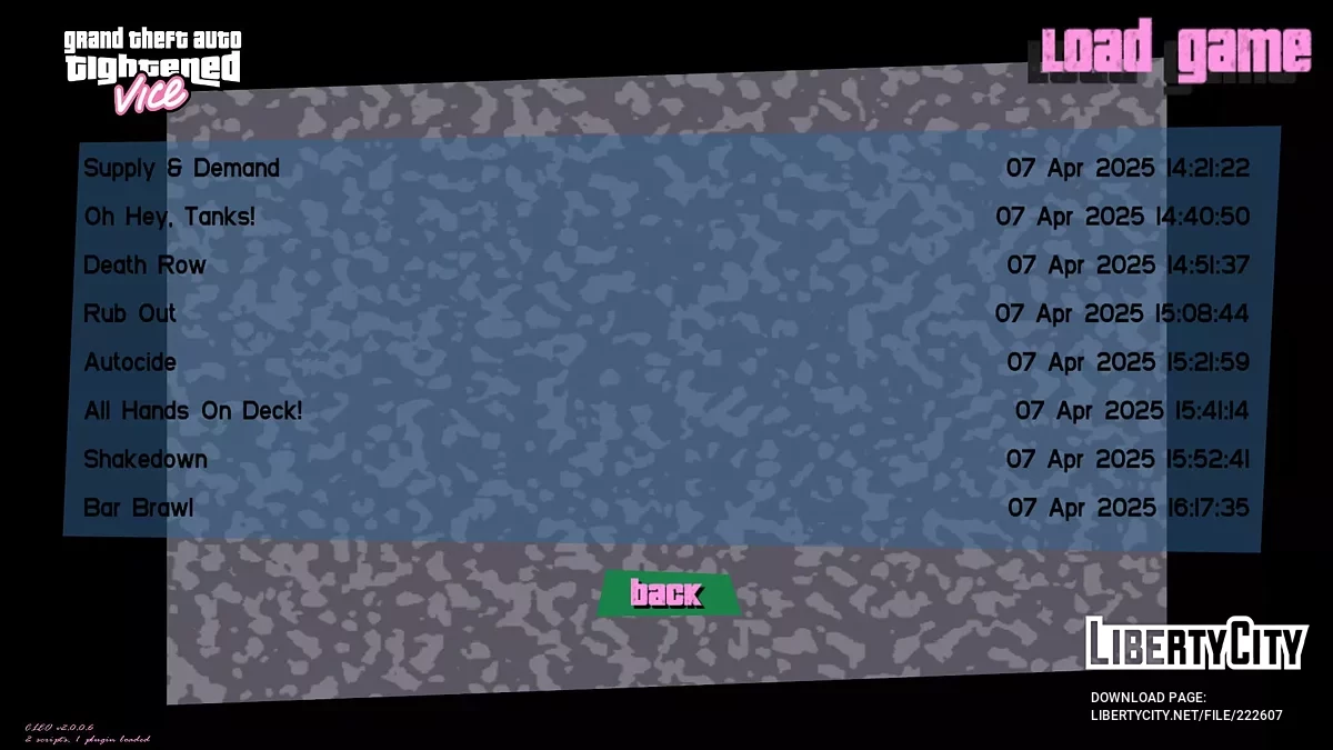 Saves after each mission in GTA Tightened Vice (v.2.4) / GTA Vice City