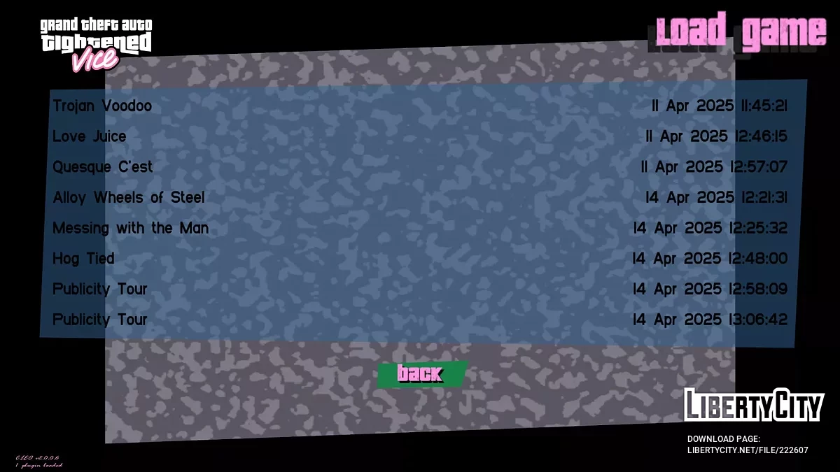Saves after each mission in GTA Tightened Vice (v.2.4) / GTA Vice City