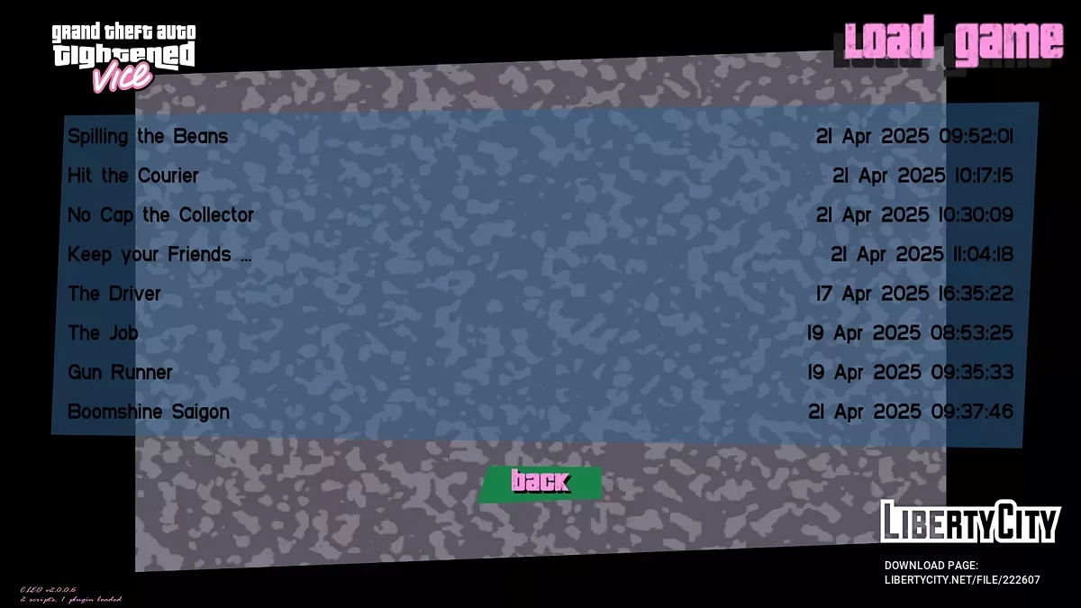 Saves after each mission in GTA Tightened Vice (v.2.4) / GTA Vice City