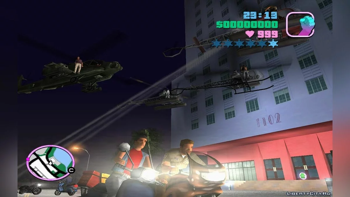 Lively Roads with Helicopters and Motorcycles (VC) 7.1 / GTA Vice City