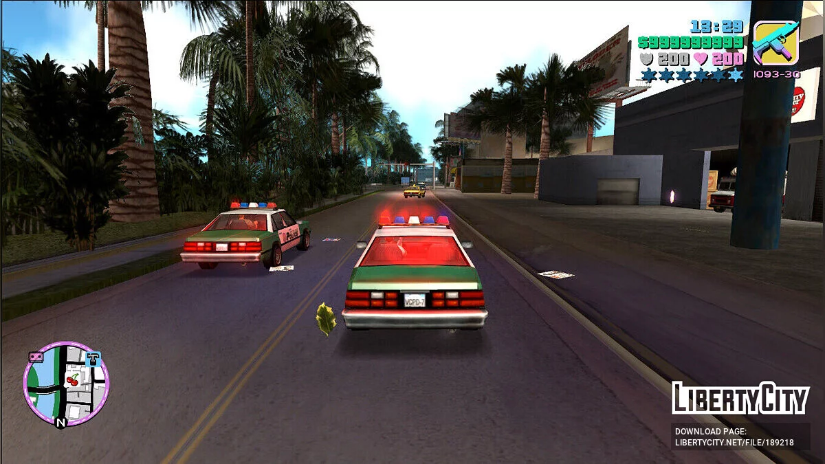 Wanted star for driving with a flashing lights / GTA Vice City