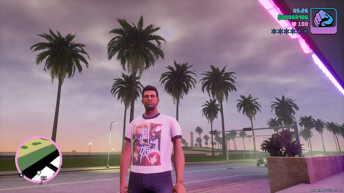 T-shirt animé Tsukihime / GTA Vice City : L'Édition définitive