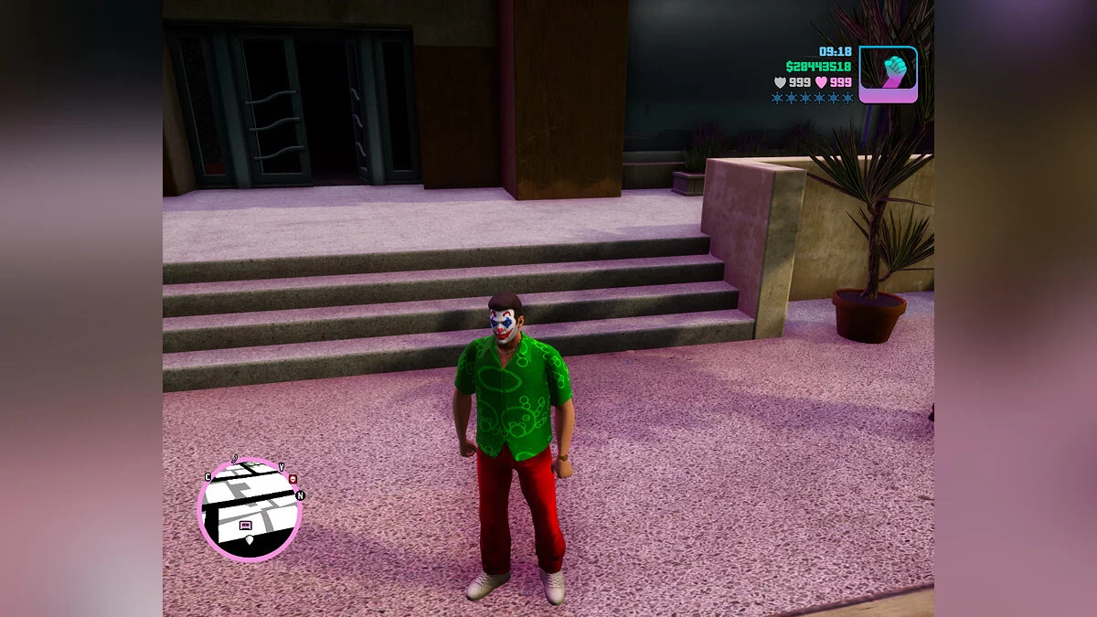 Two versions of the Joker / GTA Vice City: The Definitive Edition