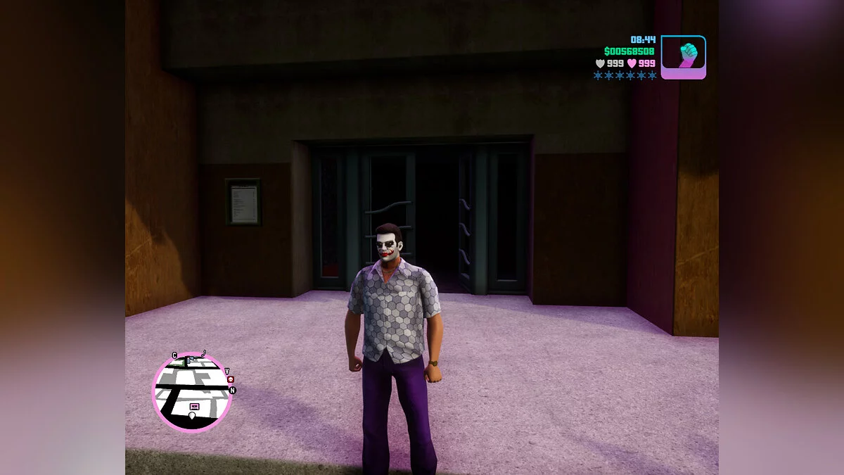 Two versions of the Joker / GTA Vice City: The Definitive Edition