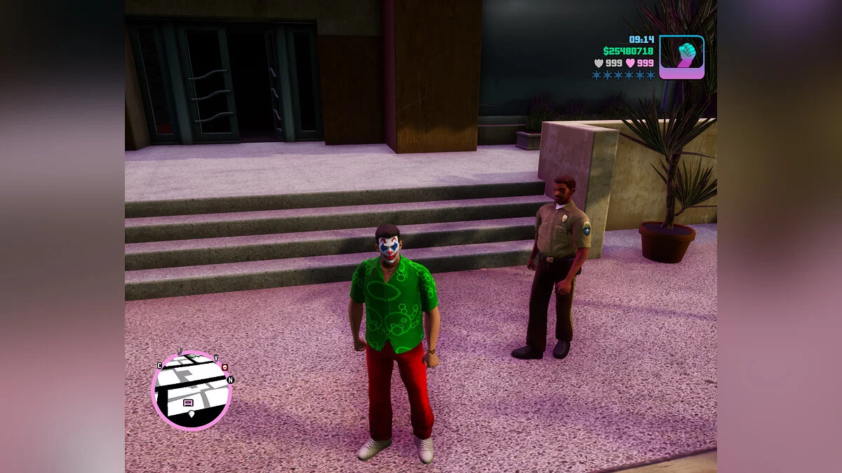 Two versions of the Joker / GTA Vice City: The Definitive Edition
