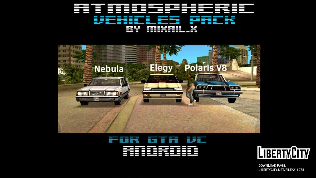 Coleção de carros atmosféricos no estilo Vice City / GTA Vice City (iOS, Android)