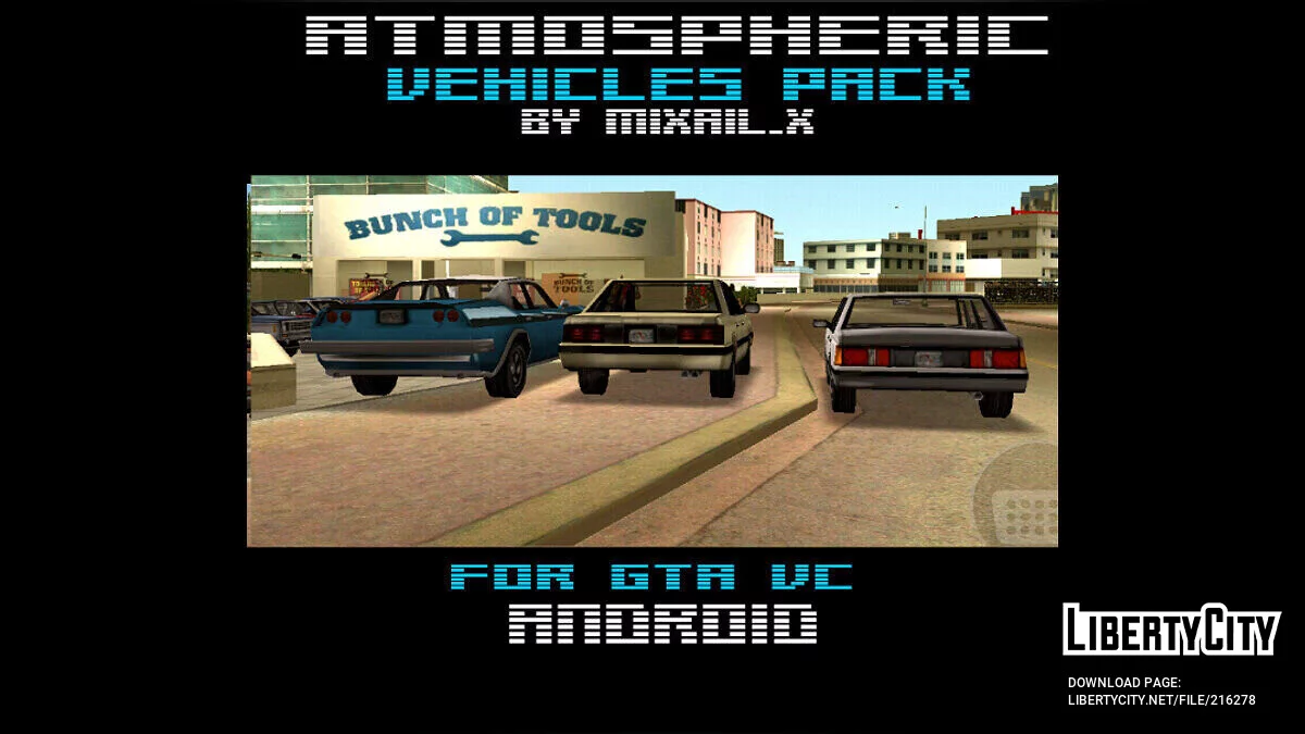 Coleção de carros atmosféricos no estilo Vice City / GTA Vice City (iOS, Android)