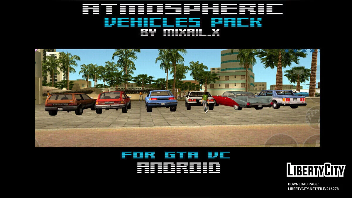 Coleção de carros atmosféricos no estilo Vice City / GTA Vice City (iOS, Android)