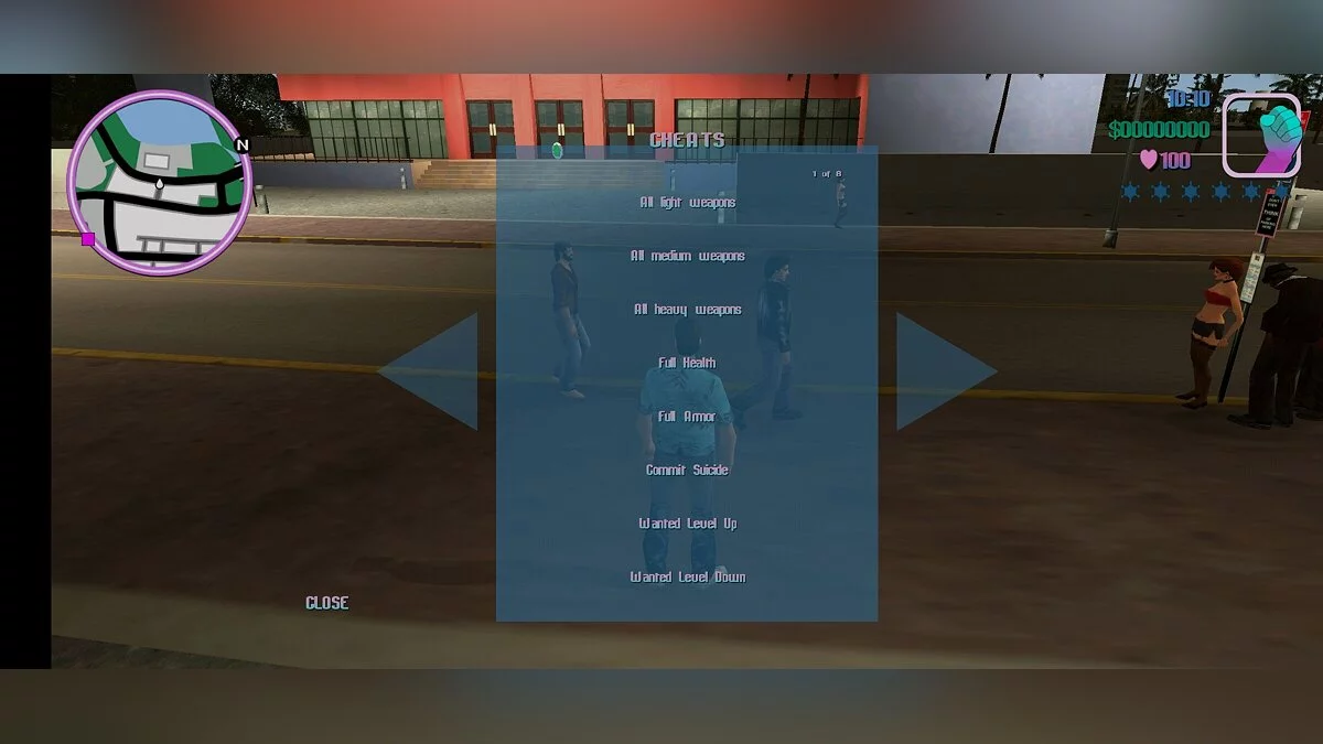Cheat menu / GTA Vice City (iOS, Android)