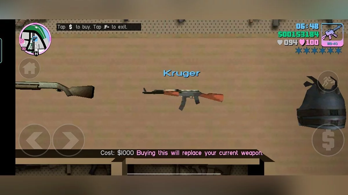 AK-47 replaces Kruger Mod / GTA Vice City (iOS, Android)