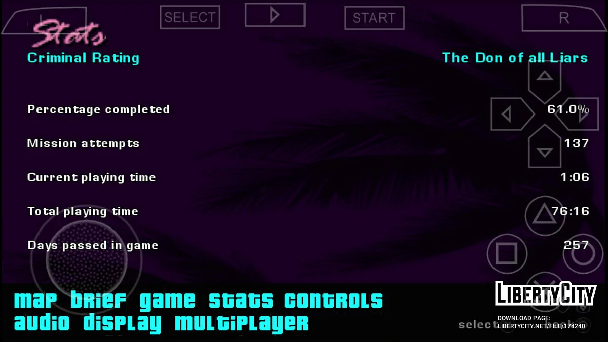 61% Savegame / GTA Vice City Geschichten