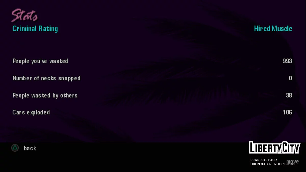 Starting save 49.20% (for PS2) / GTA Vice City Stories