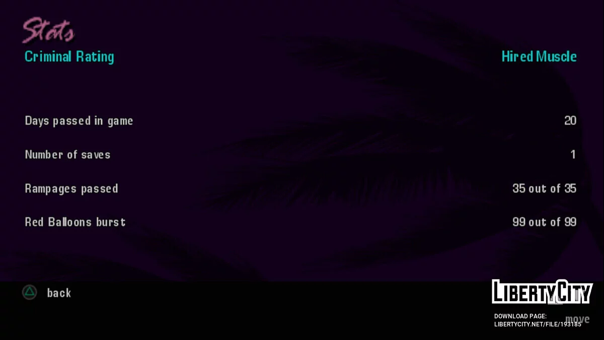 Starting save 49.20% (for PS2) / GTA Vice City Stories