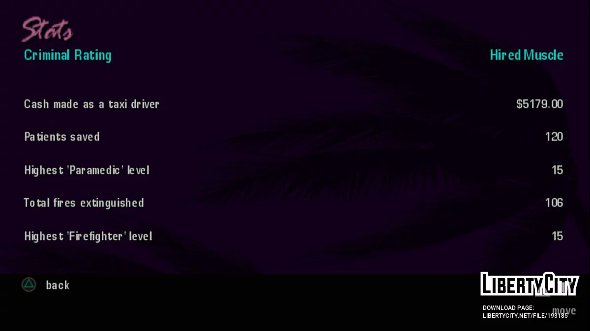 Starting save 49.20% (for PS2) / GTA Vice City Stories