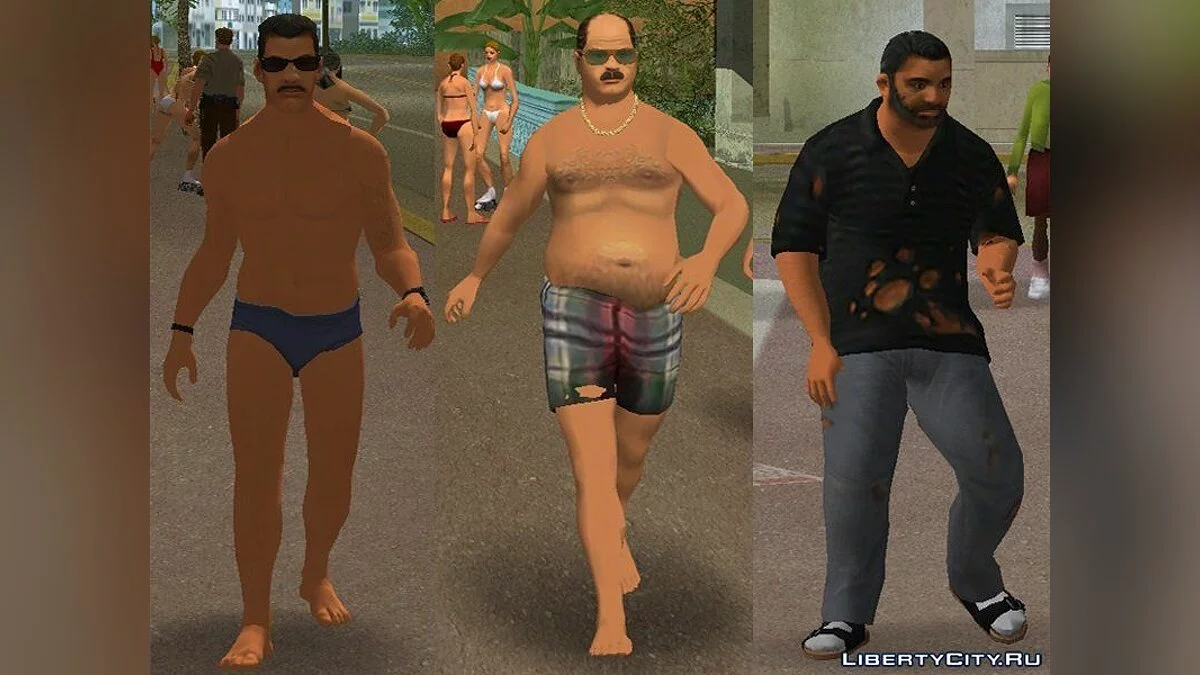 Latin Pedestrians and Japanese Tourists in HD / GTA Vice City