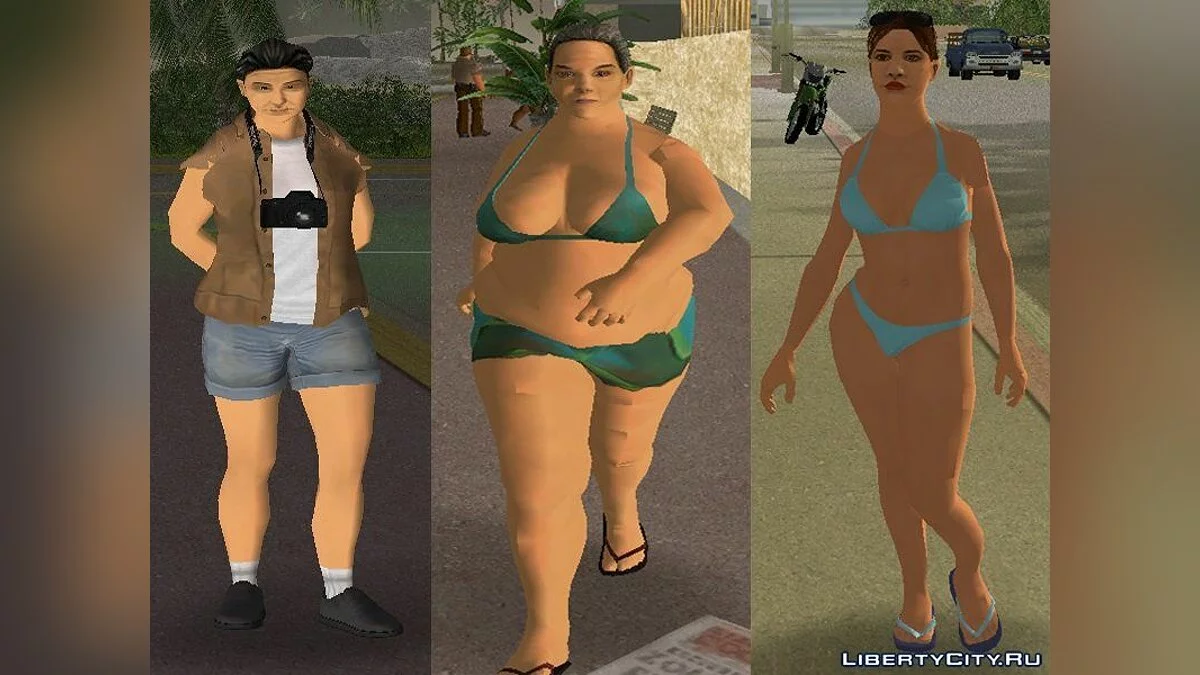 Latin Pedestrians and Japanese Tourists in HD / GTA Vice City