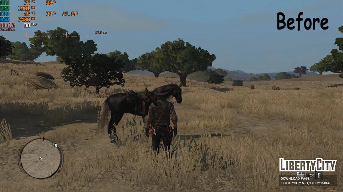 Немає трави та дерев (Збільшення FPS) / Red Dead Redemption