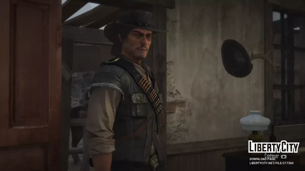 Tough John Marston with a mustache / Red Dead Redemption