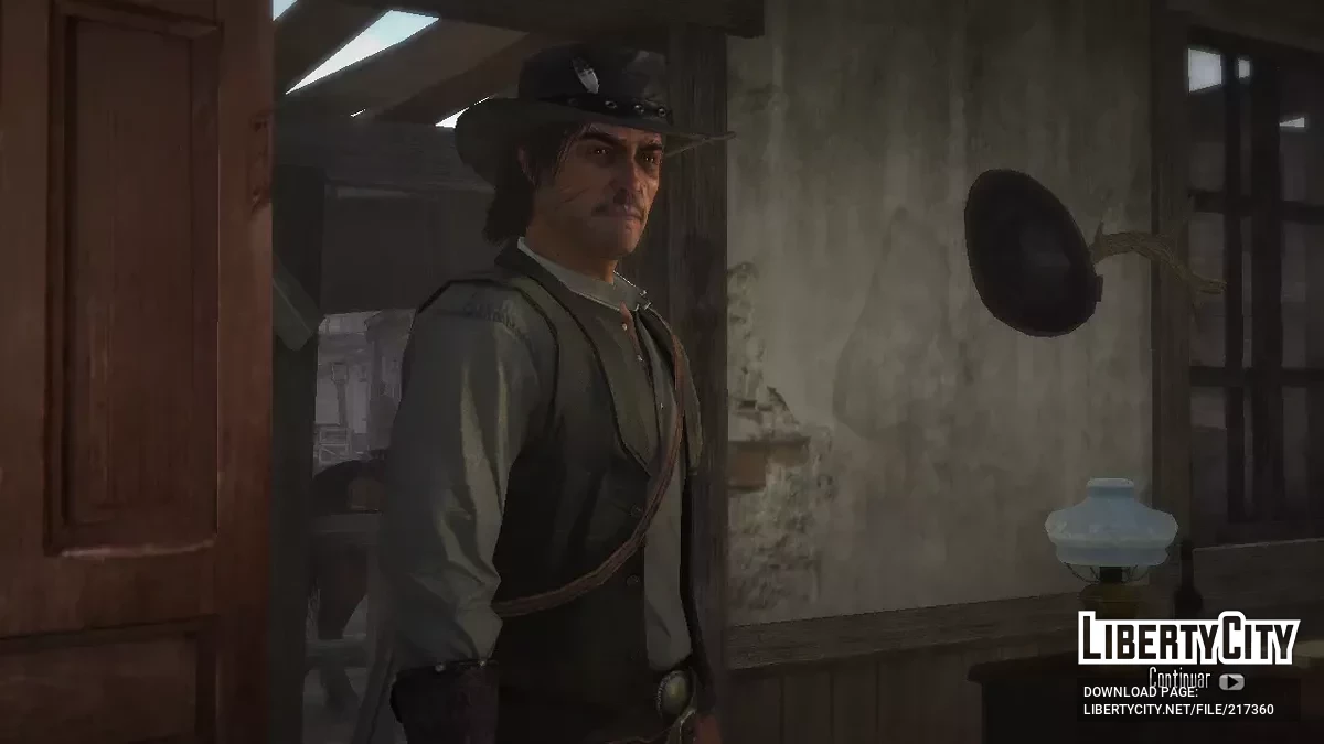 Tough John Marston with a mustache / Red Dead Redemption