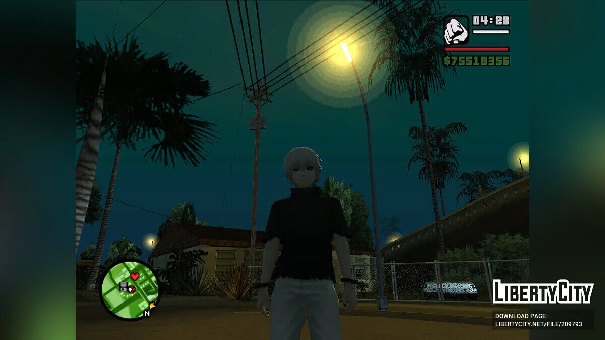 Kaneki Ken from Tokyo Ghoul / GTA San Andreas