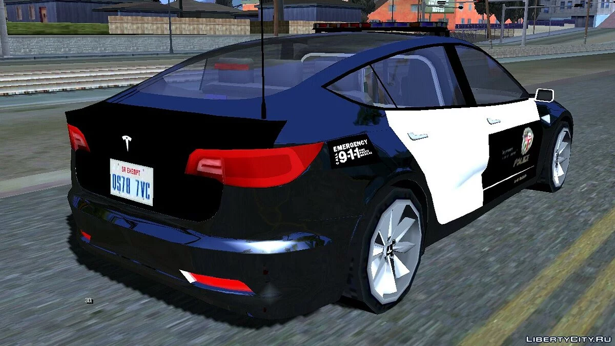 2017 Tesla Model 3 Lowpoly LSPD / GTA San Andreas (iOS, Android)