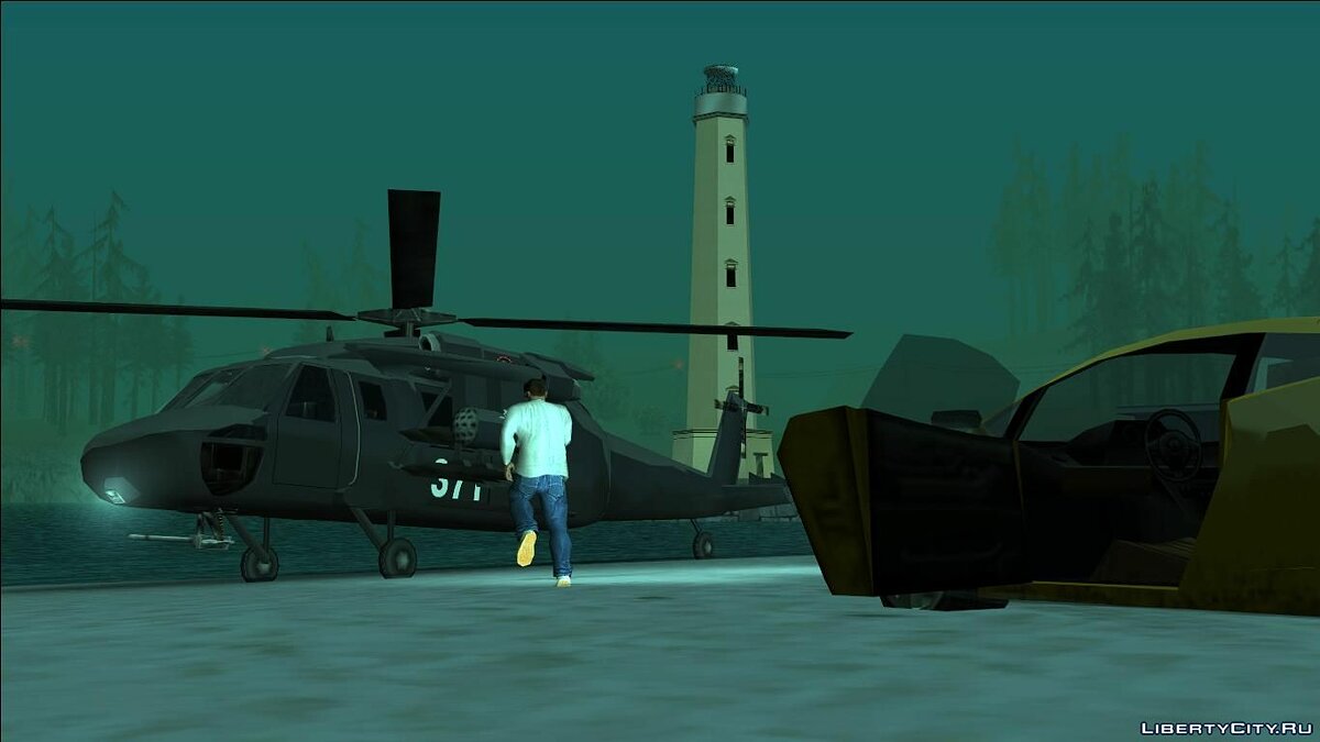 A helicopter from the game TimeShift Black for GTA San Andreas