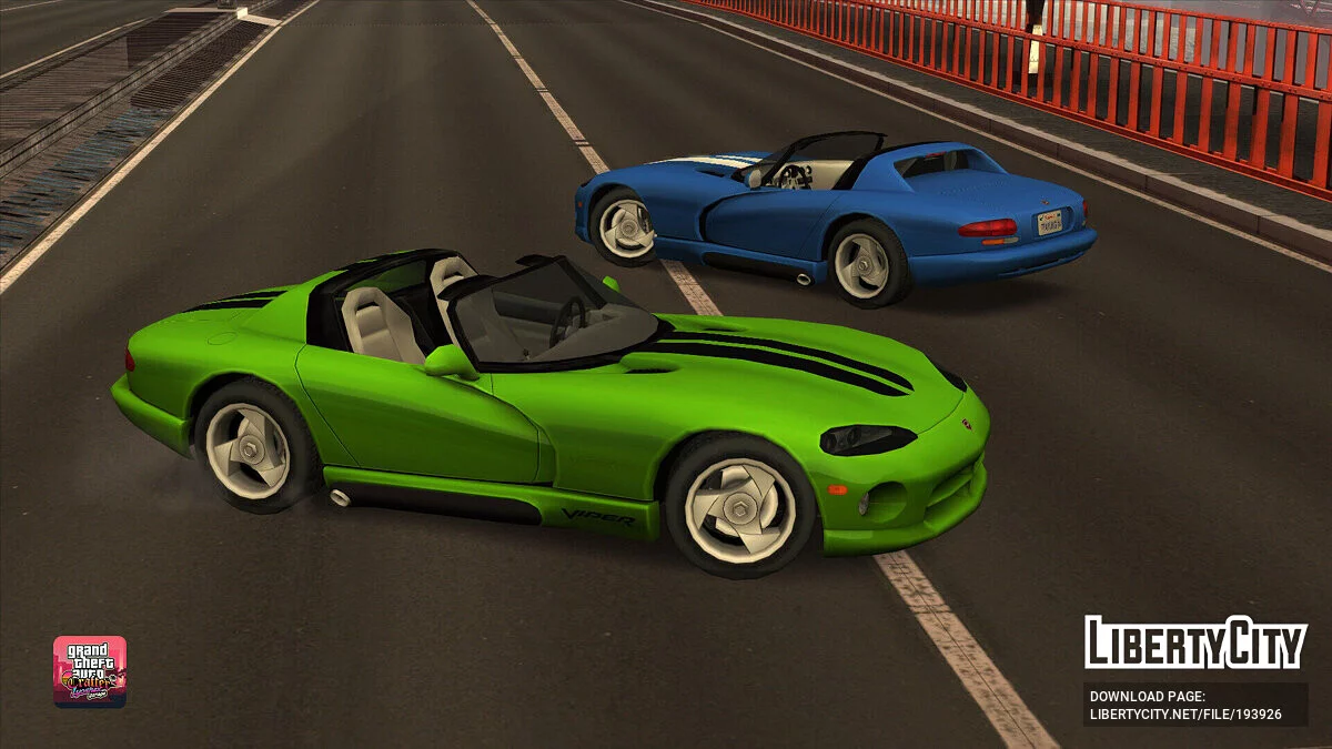 1992 Dodge Viper R/T [lowpoly] / GTA San Andreas