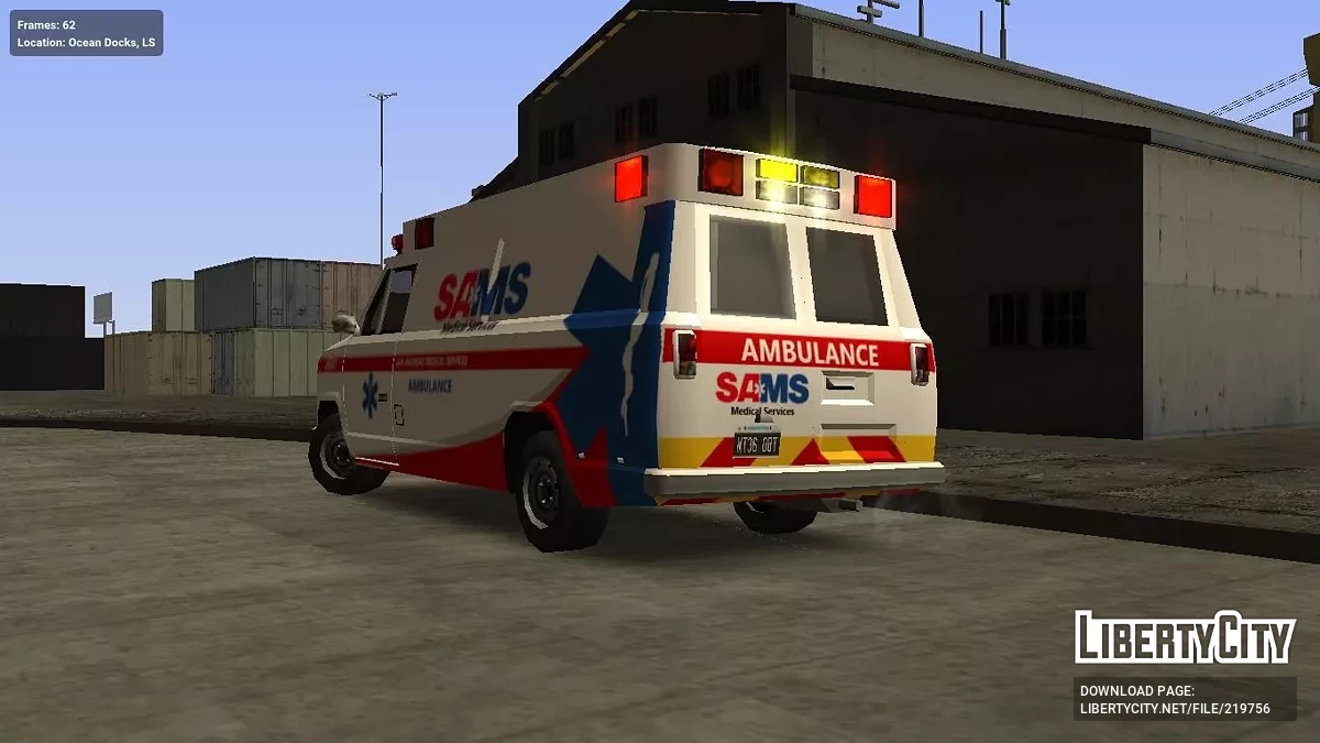Declasse Burrito Ambulans SAMS (parodi AMR) / GTA San Andreas