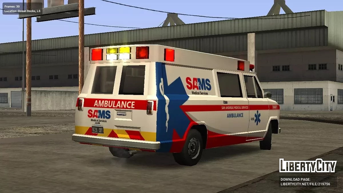 Declasse Burrito Ambulans SAMS (parodi AMR) / GTA San Andreas