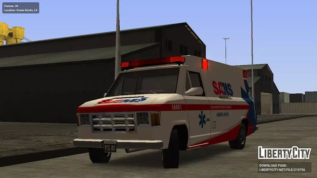 Declasse Burrito Ambulans SAMS (parodi AMR) / GTA San Andreas