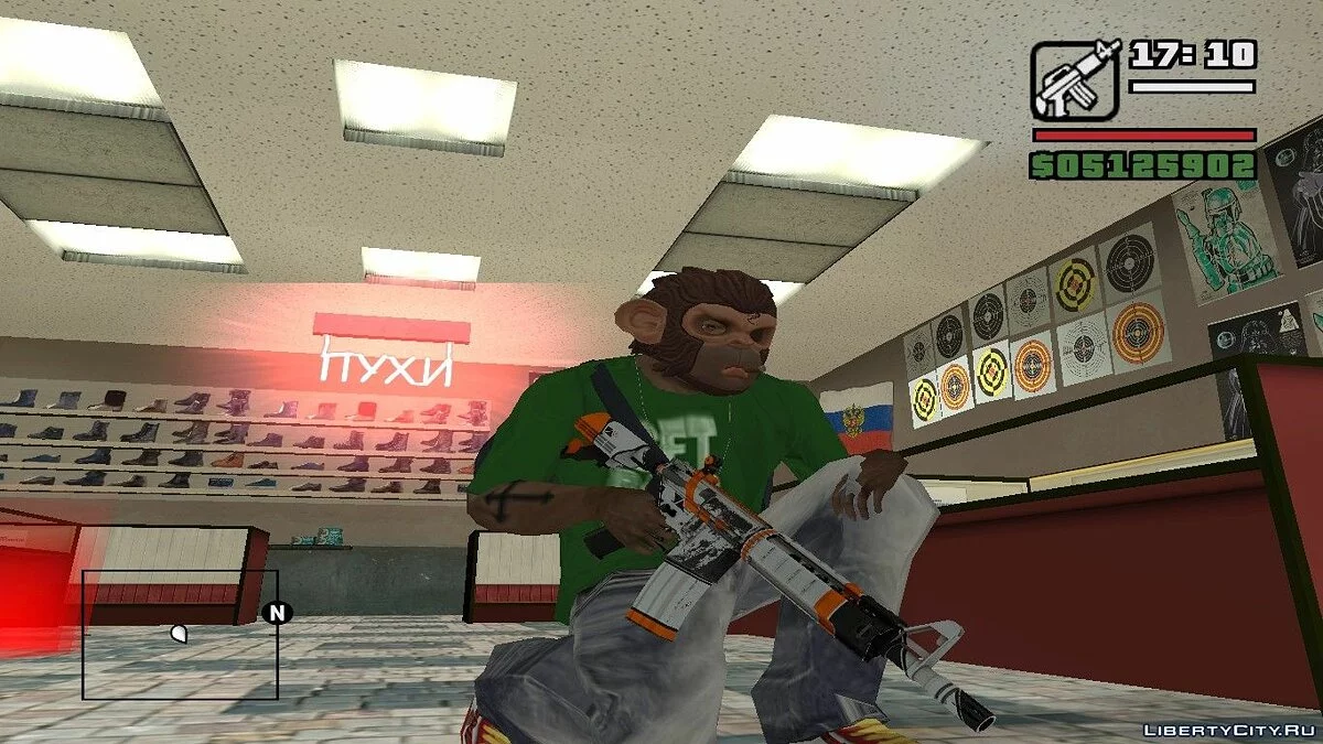 CS:GO 中的 M4A4 ASIIMOV / GTA San Andreas